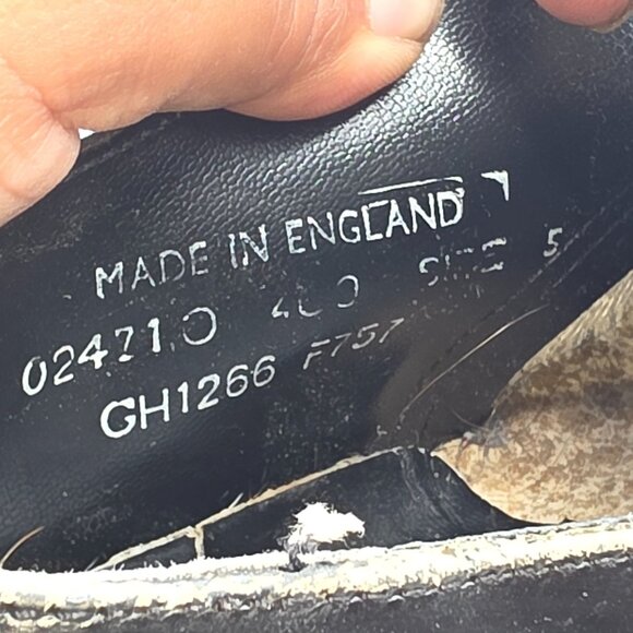 Gripfast Womens Black Platform Shoes Size 5 Made In England Leather Gothic - Picture 7 of 14